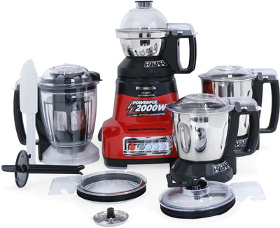 Panasonic Monster Juicer Mixer Grinder |With 3 Stainless Steel & 1 Juicer Extractor Jar 750 W Mixer Grinder(MX-AE475 | 4 Jars | Red)
