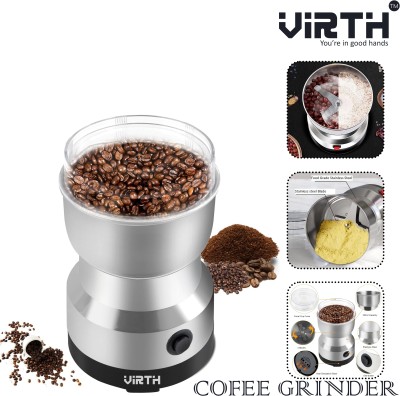 Virth Mini Grinder Mixer 350 W Mixer Grinder(Multifunctional Grinder Coffee Beans Electric Coffee Maker Household Electric | 1 Jar | Silver)