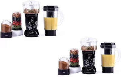 WONDERCHEF Nutri Blend bolt 600 W Juicer Mixer Grinder(Nutri-Blend BOLT-600W CKM Mixer Pack of 2 | 4 Jars | Black)