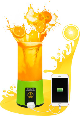 QuackQuack Traders 6 Blade Portable USB Blender for Travel, Fruits & Veggies – Rechargeable 380ml 200 W Juicer(NG-01 | 1 Jar | Green, Black)