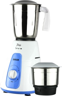 Inalsa Polo 2 550 W Mixer Grinder (2 Jars, White, Blue)