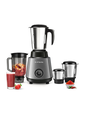 Longway Powerful Motor for Grinding, Mixing, Juicing Up to 750 W Juicer Mixer Grinder(Roto Max | 4 Jars | Silver, Black)