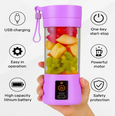 Divya Drishti Deva PowerSip USB Blender 40 W Juicer Mixer Grinder(Portable Rechargeable Juice Blender – USB Juicer for Smoothies & Shakes | Green, Pink, Blue, Purple)