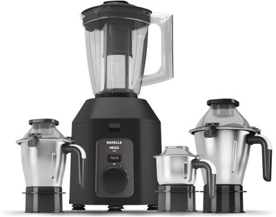 HAVELLS HEXO PLUS 1100 W Mixer Grinder(HEXO PLUS 4 JAR 22000 RPM W | 4 Jars | Black)