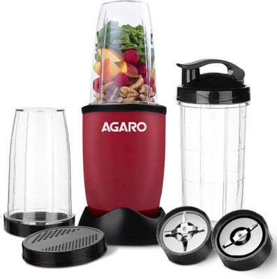 AGARO modern 450 W Juicer Mixer Grinder(Plastic Regal 3 Jar Personal Blender | 3 Jars | Red & Black)
