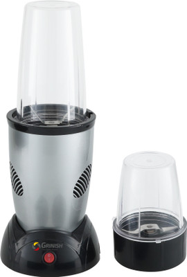 GRINISH High Speed Blender/Mixer/Smoothie Maker 500 W Juicer Mixer Grinder(Nutri-PRO Bullet Mixer Grinder (Powerful 22000RPM) | 2 Jars | Silver)