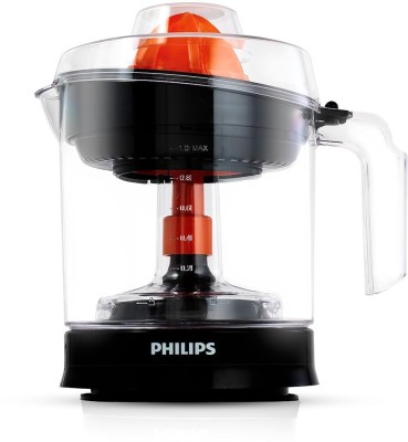 PHILIPS HR2799/00 Citrus Press, with 2 Sized Cones for different size fruit Juicer 25 W Juicer(HR279900 | 1 Jar | Black)