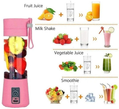 GUGGU Pro Fruit Juicer 200 W Juicer Mixer Grinder(QWE_132_Portable Electric USB Juice Maker Juicer Bottle 4 Blades Rechargeable | 1 Jar | Multicolor)