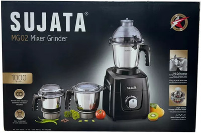 SUJATA Mixer Grinder 1000 W 1000 W Mixer Grinder(MG 1000W | 3 Jars | Black)