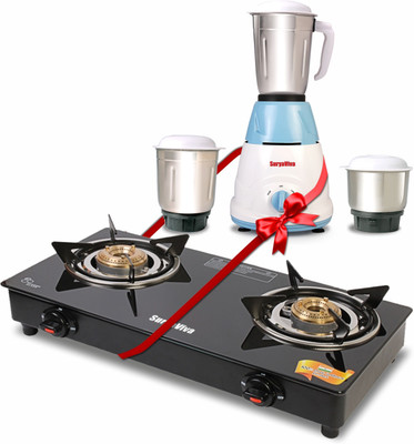 SURYAVIVA Ronin Mixer Grinder 3 Jar combo 500 W Mixer Grinder(2B Gas Stove | 3 Jars | White and Blue)