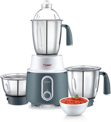 Prestige Mixer Grinder 750 W Mixer Grinder(Delight | 3 Jars | White and grey)