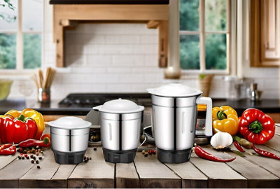 Gera CROMP COMBO JAR SET 1200+800+400ML 500 W Juicer(CROMP | 3 Jars | Silver)