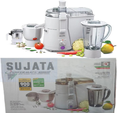 SUJATA Powermatic Series 900 W Juicer Mixer Grinder(Powerful Motor with 22000 RPM Launch Year 2025 | 3 Jars | White)