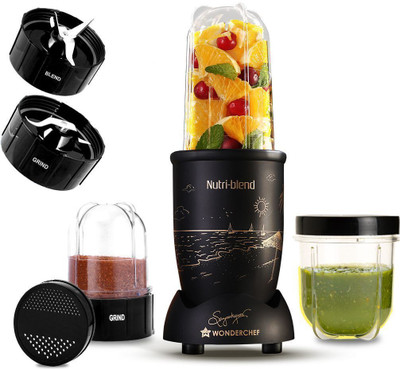 WONDERCHEF Nutri-blend Mist 500 W Juicer Mixer Grinder(Nutri-blend | 3 Jars | Black)