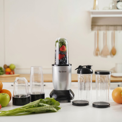 Kreme NUTRIBLEND 500 W Juicer Mixer Grinder(GH NB 5P SLVR | 5 Jars | Silver)