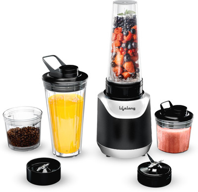 Lifelong LLNBB006 700 W Mixer Grinder(LLNBB006 Nutri Blender | 4 Jars | Black)