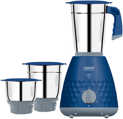 ORPAT Kitchen Hive 650 W Mixer Grinder(Kitchen Hive | 3 Jars | Dark Blue)