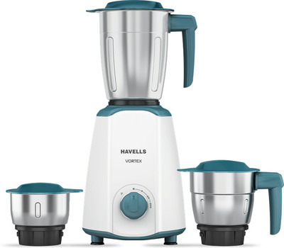 HAVELLS POWERFUL HEAVY-DUTY MOTOR 500 W Mixer Grinder(VORTEX | 3 Jars | White, Green)