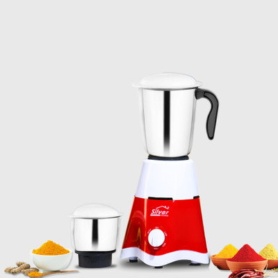 Silver Home 1 450 W Mixer Grinder(STAR001 | 2 Jars | RED AND WHITE)