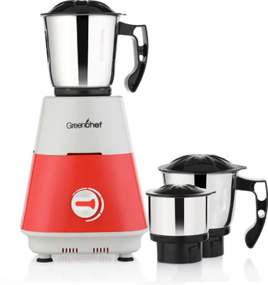 Greenchef J 3 600 W Mixer Grinder(STROBE | 3 Jars | Orange)