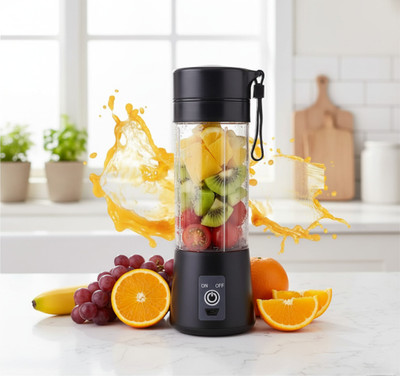 GaxQuly USB Rechargeable 6 Blades Mini Juicer Maker Bottle for Juices,Shakes,Smoothies 220 W Juicer Mixer Grinder(Portable Blender Electric Fruit Juicer Machine Mixer Grinder Bottle Home,Travel | 1 Jar | Black)
