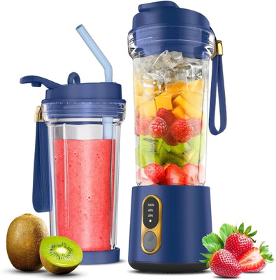 HOMEBASIC Portable Blender Juicer for Kitchen Smoothies Juices Shakes Crushing Ice 500ML 300 W Juicer Mixer Grinder(R100 | 1 Jar | Luxury Blue)