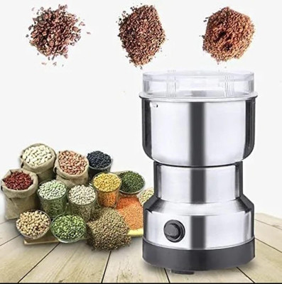 Dwiti Enterprise Multifunctional Grinder Machine Coffee Beans Electric Grinder & Coffee Maker 200 W Mixer Grinder(Mini Stainless Steel Coffee Spice,Nuts,Grains Bean Grinder Mixer | 1 Jar | Silver, Black)