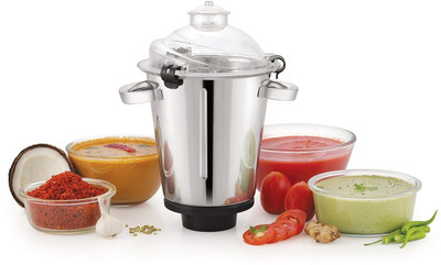 EXPERT CHEF Premium Stainless Steel Jar 2 Locking System Opp Side & 4 Teeth Couplers Mixer Juicer Jar(3 L)