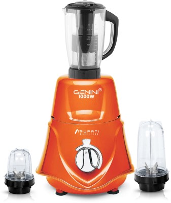 Gemini Rocket TR3J75 1000 W Mixer Grinder(1000W Rocket Mixer Grinder with 2Bullets, Juicer Jar (Juicer, 350ML, 530ML Jars) | 3 Jars | Orange)