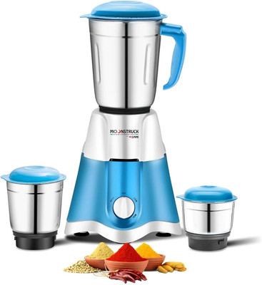 Moonstruck powerfull 3 jar 750 W Juicer Mixer Grinder(made in india 3 jar 750 watt | 3 Jars | Blue)