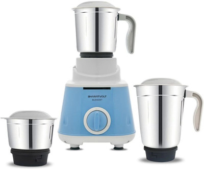 BharatVolt Blendjet 500 W Mixer Grinder(BVMG5000007 | 3 Jars | Blue White)