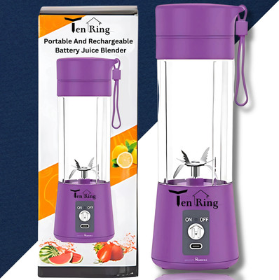 Tenring 6 Blade Smoothie Maker Usb Juicer Bottle Blender 200 W Juicer Mixer Grinder(Portable USB Juicer Electric USB Juice Maker Mixer Bottle | 1 Jar | Purple)