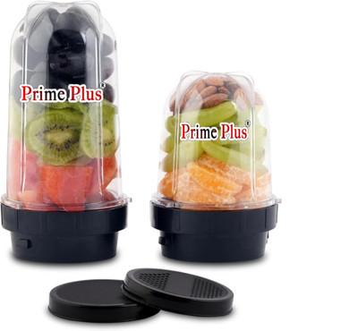PRIME PLUS Bullet jar Set 25 W Mixer Blender(Bullet jar attchment for Mixer grinder | 2 Jars | Black)