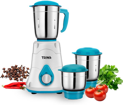TRIVA Tx7 550 W Juicer Mixer Grinder(PowerMax | 3 Jars | Blue & White)