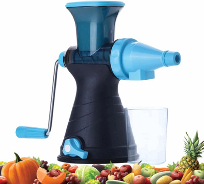MAXSENSO Plastic Vegetable and Fruit Juicer With Steel Handle and Vacuum Locking System 25 W Juicer(Plastic Vegetable and Fruit Juicer With Steel Handle and Vacuum Locking System | 1 Jar | Black, Blue)
