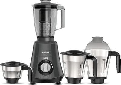 HAVELLS Hydro 750 W Juicer Mixer Grinder(Hydro | 4 Jars | GRAY)