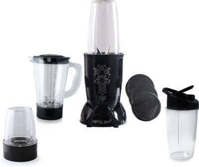 NIPOLIAN Nutri Powerful Blender for Smoothies, Juices Wih Sipper 450 W Juicer Mixer Grinder(450 Watts Nutri Mixer | 4 Jar Powerful Blender for Smoothies, Juices & More | 4 Jars | Black)