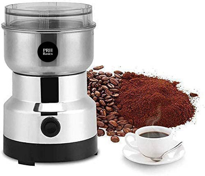 PRH Basics Ideal for Grinding Coffee Beans, Herbs, Spices & Nuts, 300 W Mixer Grinder(Electric Coffee Beans Grinder | | 1 Jar | Silver & Black With Transparent Lid)