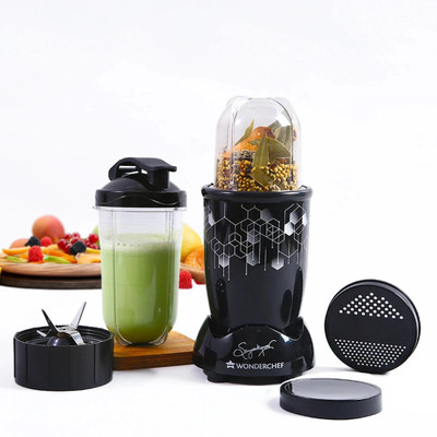 WONDERCHEF Nutri-Blend Photon 400 W Juicer Mixer Grinder(Nutri-Blend Photon | 2 Jars | Jet Black)