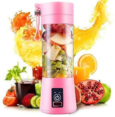 Hiya impex 6 Blade Portable Electric Mini USB Bottle Juicer Blender, Rechargeable Juicer Mixer Juicer Jar(380 ml)