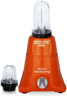 Masterclass Sanyo 600-watts Nexon Mixer Grinder with 2 Bullets Jars (350ML Jar and 530ML Jar ),MA N121 600 Mixer Grinder (2 Jars, Orange)