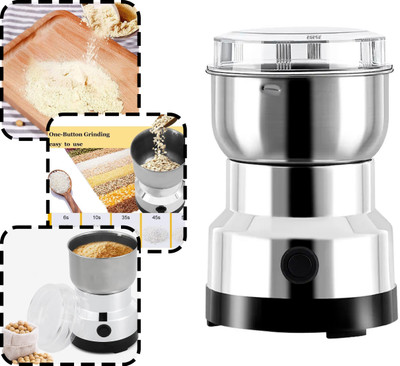 Gridlab Mixer Grinder 350 W Juicer Mixer Grinder(Powerful Coffee Grinder Mixer Coffee Bean Mini Mixer Nuts Grains Bean | 1 Jar | Silver)