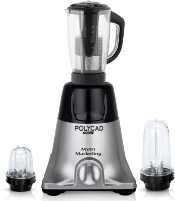 Polycad d 530ml Jars) MAP23 600 W Mixer Grinder(Nexon Mixer Grinder with 2 Transparent Bullet and Juicer jars (1500ml, 350ml an | 3 Jars | Black Silver)