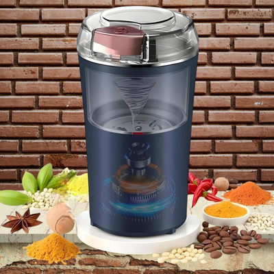 Praaj 300 W Mini Grinder for Spices ,Coffee Beans & Dry Fruits 300 W Mixer Grinder(300 W Mini Grinder for Spices ,Coffee Beans & Dry Fruits | 1 Jar | Blue)