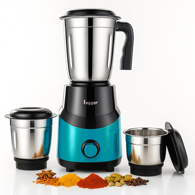 Fogger Mixon 1.2ml Liquidizing ,0.8ml Multi,0.4ml Chutney Jar 500 W Mixer Grinder(Mixon-964 | 3 Jars | Blue, Black)