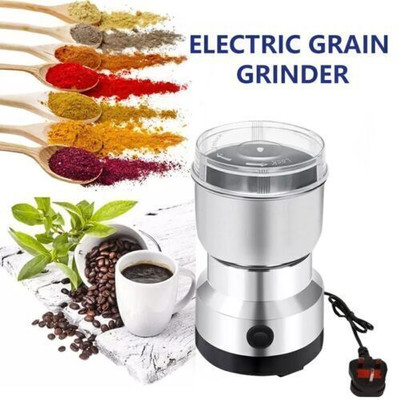 GRANTHI ENTERPRISE Multifunctional Grinder Machine Coffee Beans Electric Grinder & Coffee Maker 200 W Mixer Grinder(Stainless Steel Coffee Spice Nuts Grains Bean,Nima Mixer Grinder | 1 Jar | Silver)