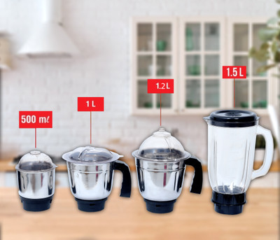 ELECTROTAFF Set of 4 Stainless Steel Mixer Mixer Juicer Jar(1500 ml)