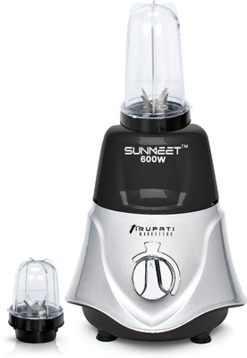 Sunmeet Rocket TR2J169 600 W Mixer Grinder(600W Rocket Mixer Grinder with 2 Bullets Jars (350ML Jar and 530ML Jar) | 2 Jars | BLACKSILVER)