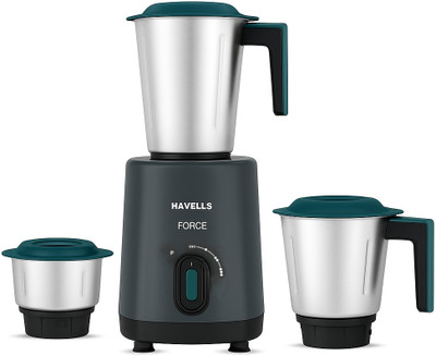 HAVELLS Mixer Grinder 500 W Mixer Grinder(Force | 3 Jars | Teal Green)