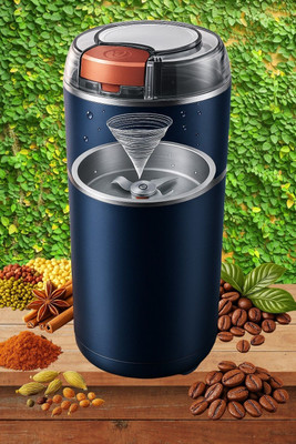 Praaj Grinder for Spices ,Coffee Beans & Dry Fruits 300 W Mixer Grinder(300 W Mini Electric Grinder for Spices, Coffee Beans & Dry Fruits | 1 Jar | Blue)